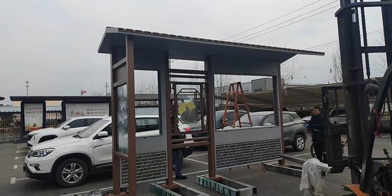 兴恒候车亭厂家厂内徽派候车亭尺寸检查纪实